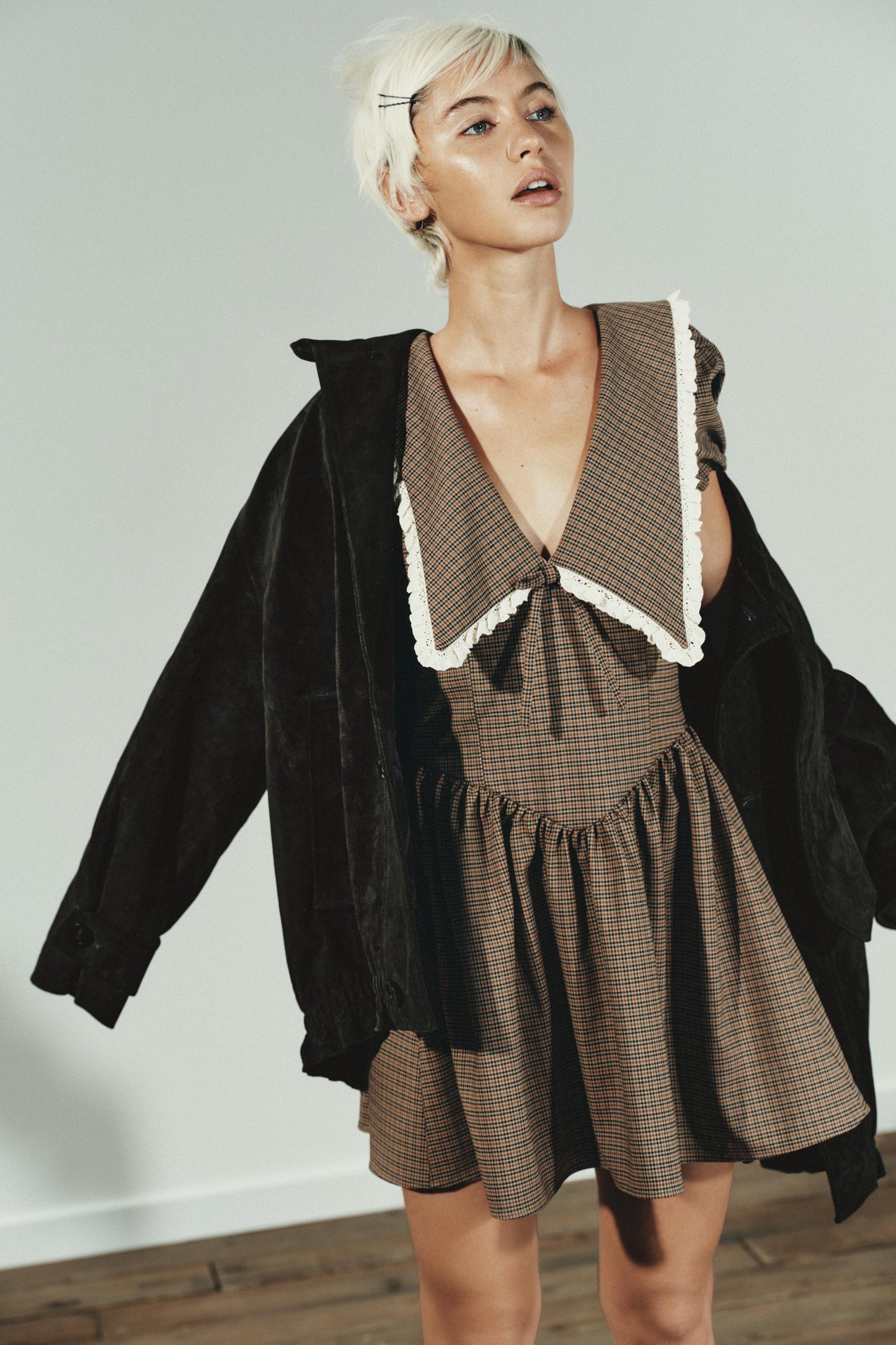 PLAID PETER PAN DRESS