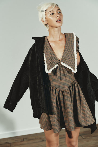 PLAID PETER PAN DRESS